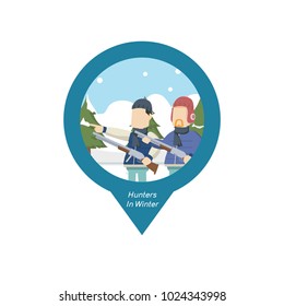 Hunters In Winter Pin Map