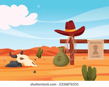 hunting announcements, a bag of money in the desert