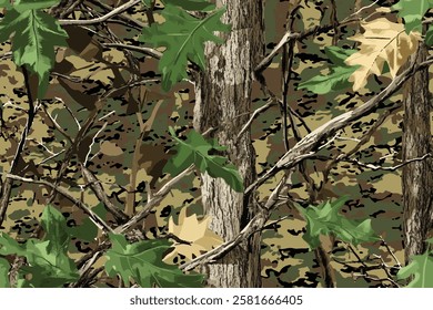 Hunting apparel featuring Realtree camouflage seamless design