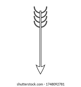 Hunting arrow vector icon, outline