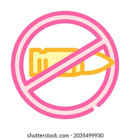 hunting ban color icon vector. hunting ban sign. isolated symbol illustration