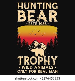 Hunting bear tshirt design vector design 
