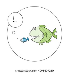 Hunting of big predatory fish for the small.