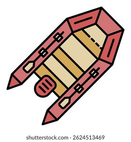Hunting boat icon. Outline hunting boat vector icon color flat isolated
