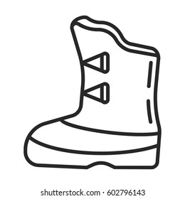 Hunting Boots vector icon in simple outline style. This icon are perfect for your websites and applications.