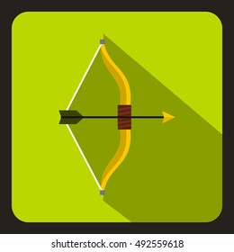 Hunting bow icon in flat style on a white background vector illustration