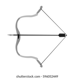 Hunting bow.The main weapon of the ancient Mongols.Mongolia single icon in monochrome style vector symbol stock illustration.