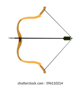 Hunting bow.The main weapon of the ancient Mongols.Mongolia single icon in cartoon style vector symbol stock illustration.
