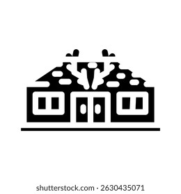 hunting cabin wooden glyph icon vector. hunting cabin wooden sign. isolated symbol illustration