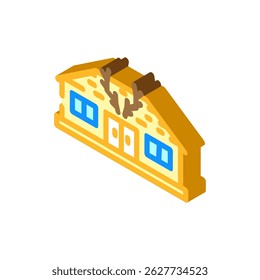 hunting cabin wooden isometric icon vector. hunting cabin wooden sign. isolated symbol illustration