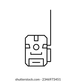 vector de icono de la línea de la cámara de búsqueda. señal de la cámara de caza. símbolo de contorno aislado ilustración negra