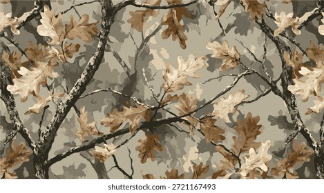 Patrón moderno del camuflaje de la caza, impresión militar del Vector. modelo inconsútil del camuflaje del bosque real