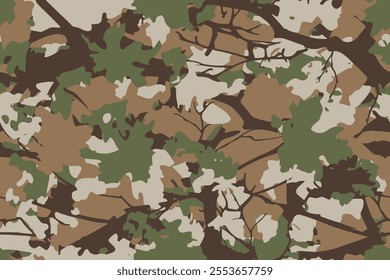 Hunting camouflage seamless pattern.  Vector forest camouflage. Camo pattern background. Hunting camouflage texture.