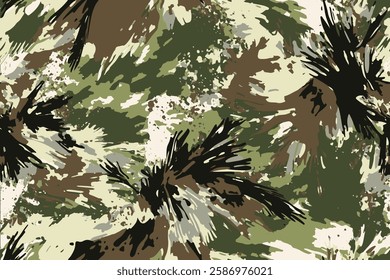 Hunting camouflage with tree for hunting and military. Hunting camouflage seamless pattern design. Vector hunting camo background