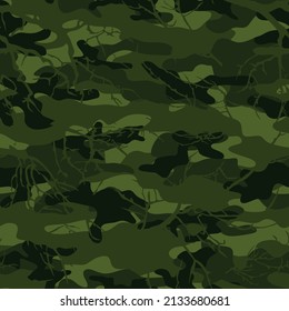 Cazando camuflaje con vectores de árboles. Vector uniforme. Ejército, uniforme militar.