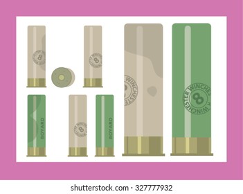 Hunting cartridges, ammunition. Vector