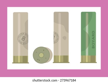 Hunting cartridges. Game concept. Vector