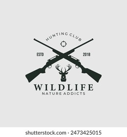 hunting club logo vector vintage illustration