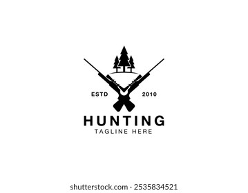 hunting club logo vector vintage illustration