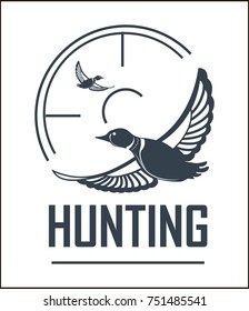 Hunting Club Vector Icon Hunt Adventure Duck Target Wild Animal Open Season