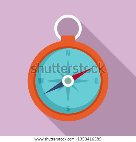Hunting compass icon. Flat illustration of hunting compass vector icon for web design