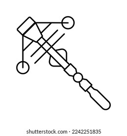 hunting crossbow line icon vector. hunting crossbow sign. isolated contour symbol black illustration