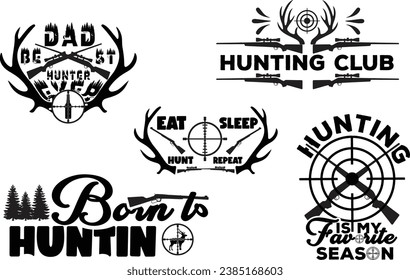 Paquete de diseño de camisetas de papá de caza
