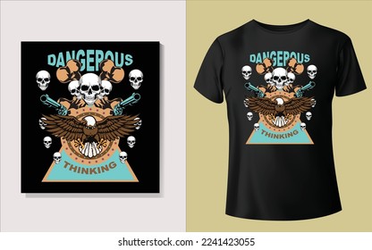 Hunting dangerous T-shirt design. Design size 10.5 inch by 11.5 inch