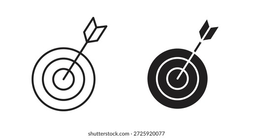 Iconos de dardos de caza. Icono lineal de Vector aislado sobre fondo blanco.