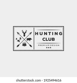 hunting deer bear duck logo vector illustration design