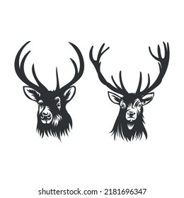 Hunting Deer Head Silhouette vector