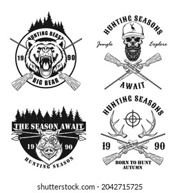 Hunting design bundle .For logo , mascot, badge ,and another uses
