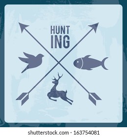 hunting design over blue background vector illustration