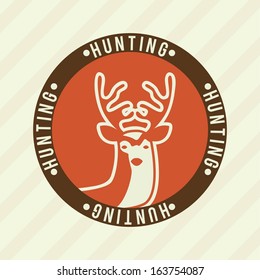 hunting design over lineal background vector illustration
