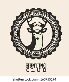 hunting design over pink background vector illustration 