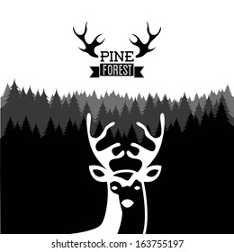 hunting design over white background vector illustration
