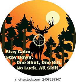 Hunting Design for T-shirt. Deer Hunting.