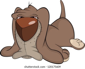 The hunting dog. Basset Hound. Cartoon
