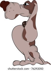 The hunting dog. Basset Hound. Cartoon
