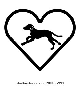 Hunting dog logo. Hungarian Vizsla dog symbol