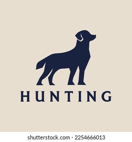 Hunting Dog Silhouette Logo Template. Dog Logo, Hunter 