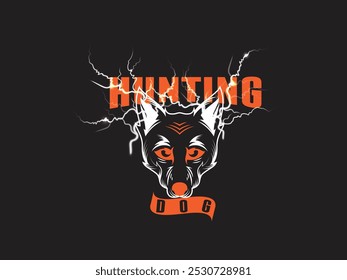 Perro de caza Vector Diseño Tipografía Terror Perro 