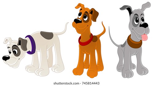 Hunting dogs. Set of characters.