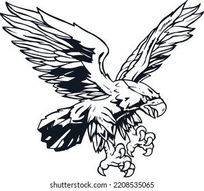 Hunting Eagle Clipart - Vector Illustration