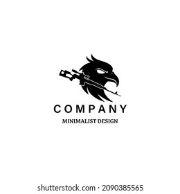 diseño de icono minimalista con el logotipo vintage de caza águilas vintage ilustración vectorial
