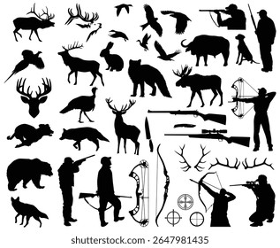 hunting elements vector illustration, hunting element graphic design