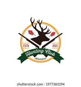 Hunting emblem badge logo design template