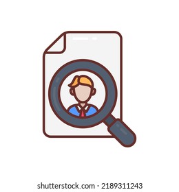 Cazar icono Empleado en vector. Logotipo