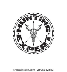 hunting expert cool typography graphic print , Abstract fashion drawing and creative design for t-shirts, mugs, graphic tee, sweatshirt, cases, etc. Illustration in modern style for clothes