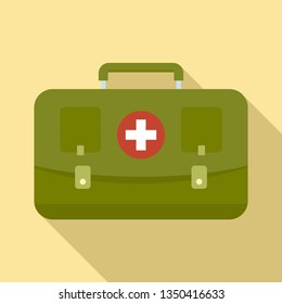 Hunting first aid kit icon. Flat illustration of hunting first aid kit vector icon for web design